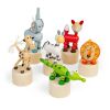 Bigjigs Toys Drevené mačkacie zvieratká Safari 1 ks