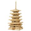 RoboTime 3D drevená skladačka Päťposchodová pagoda