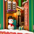 2Kids Toys 3D skladačka Zarážka na knihy Miniatúra domčeka Biele Vianoce
