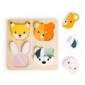 Bigjigs Toys Vlkádacie puzzle počítanie Zvieratká