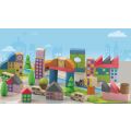 Jeujura Drevená stavebnica Mestečko z kociek 50 dielov