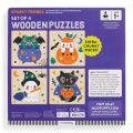 Mudpuppy Drevené puzzle sada 4 puzzle Halloween