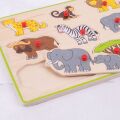 Bigjigs Toys Vkladacie puzzle safari s úchytom