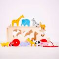 Bigjigs Toys Drevené auto so zvieratkami - poškodený obal