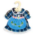 Bigjigs Toys Modré kárované šaty pre bábiku 34 cm