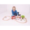 Bigjigs Rail Drevená vláčikodráha hasičská stanica