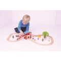 Bigjigs Rail Drevená vláčikodráha hasičská stanica