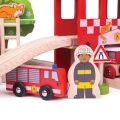 Bigjigs Rail Drevená vláčikodráha hasičská stanica