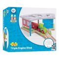 Bigjigs Rail Trojité depo s bránou - poškodený obal