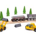 Bigjigs Rail Dlhý vagónik s uhlím + 2 koľaje - II. trieda