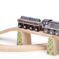 Bigjigs Rail Dlhý vagónik s uhlím + 2 koľaje - II. trieda