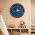 BusyKids Nástenné hodiny Mapa sveta tmavé