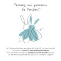 Doudou Darčeková sada - Hračka s úchytom na cumlík králiček 15 cm modrý