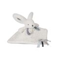 Doudou Darčeková sada modrá - zajačik so štvorcovou dečkou 25 cm