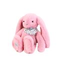 Doudou Plyšový zajačik so šatkou ružový 35 cm