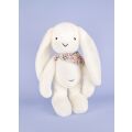 Doudou Plyšový králík XXL s šátkem bílý 50 cm