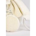 Doudou Darčeková sada Plyšový ľadový medvedík s krúžkom 30 cm béžový