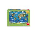 Dino Puzzle Mapa zvierat 100 XL dielikov