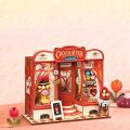RoboTime 3D drevená skladačka Miniatúra domčeka mini Čokoládovňa
