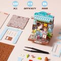 RoboTime 3D drevená skladačka Miniatúra domčeka Zmrzlinový stánok