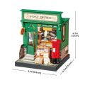 RoboTime 3D drevená skladačka Miniatúra domčeka Pošta