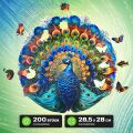 EscapeWelt Drevené puzzle Páv 200 dielikov