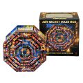 EscapeWelt Drevený hlavolam Art Secret Maze Box