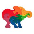 Fauna Drevené vkladacie puzzle z masívu sloni
