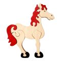 Fauna Drevené vkladacie puzzle z masívu veľký kôň biely