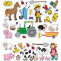 Fiesta Crafts Znovupoužiteľné samolepky so scénou Farma