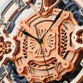 RoboTime 3D drevená mechanická skladačka Nástenné hodiny