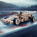 RoboTime 3D drevená skladačka Závodné auto F1