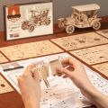 RoboTime 3D drevená mechanická skladačka Historické auto