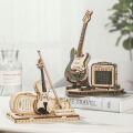 RoboTime 3D drevená skladačka Elektrická gitara