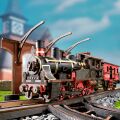 RoboTime 3D drevená skladačka Vintage parná lokomotíva