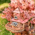 RoboTime 3D drevená skladačka Domček na strome Sakura