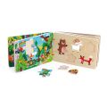 Vilac Drevená knižka s puzzle Dobrodružstvo