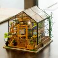 RoboTime 3D drevená skladačka Miniatúra domčeka Kvetinový skleník