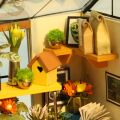 RoboTime 3D drevená skladačka Miniatúra domčeka Kvetinový skleník