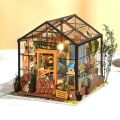 RoboTime 3D drevená skladačka Miniatúra domčeka Kvetinový skleník