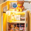 RoboTime 3D drevená skladačka Miniatúra domčeka Medvedie kníhkupectvo