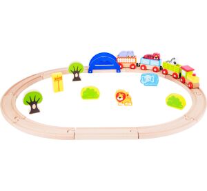 small foot Drevená vláčikodráha Moja zoo