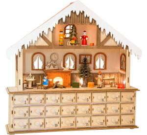 small foot Drevený adventný kalendár magický vianočný domček