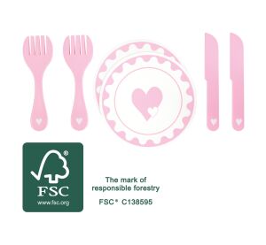 small foot Sada tanierov s príbormi Srdce