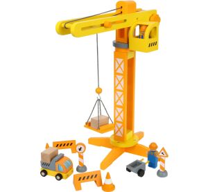 small foot Drevený žeriav s príslušenstvom