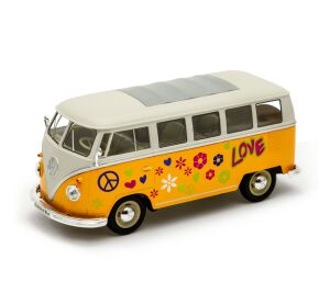 Welly Volkswagen T1 Bus (1963) 1:24 Love & Peace oranžový