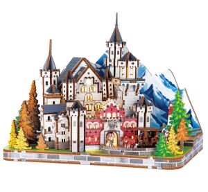 2Kids Toys 3D drevená skladačka Miniatúrna scéna Zámok Neuschwanstein