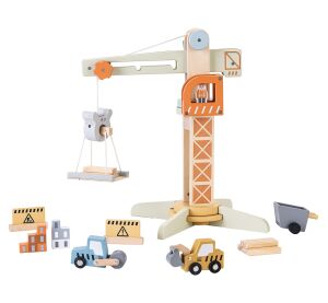 2Kids Toys Drevený žeriav s príslušenstvom