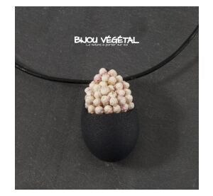 Živé šperky - Náhrdelník Slza černý s trvalými bílými květy