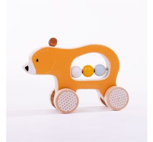 Bigjigs Toys Medvedík na kolieskach